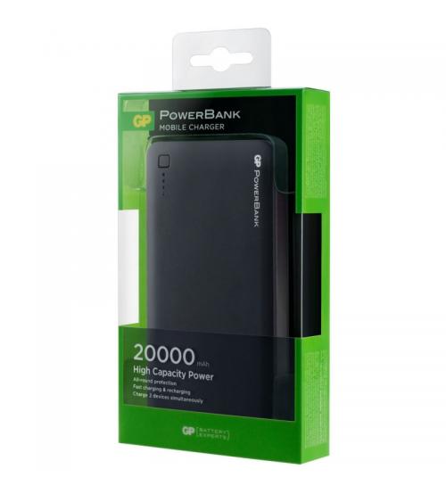 GP GPACC3C20000 3C20A 20000mAh Portable Powerbank - Black